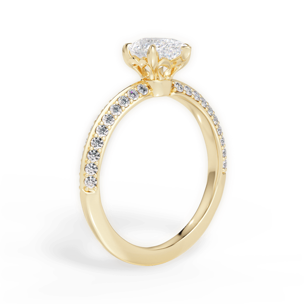 Gail Pear Cut Lab Grown Diamond 18Kt Yellow Gold Engagement Ring - View 2