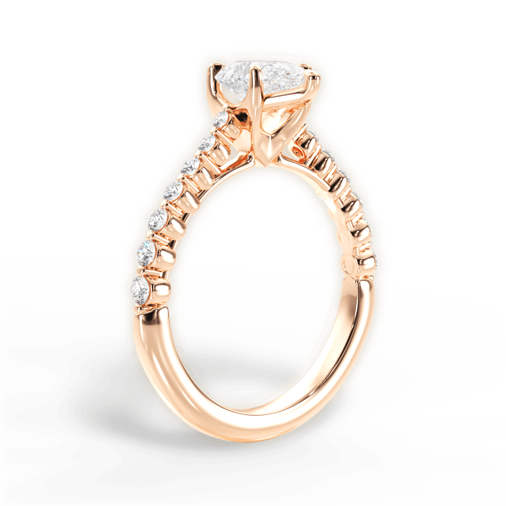 Dana Pear Cut Lab Grown Diamond 18Kt Rose Gold Engagement Ring - View 4