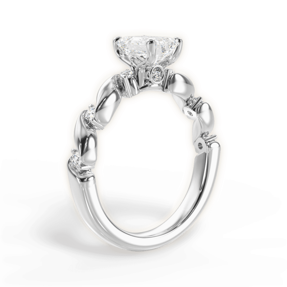 Emma Emerald Cut Lab Grown Diamond 14Kt White Gold Engagement Ring - View 2