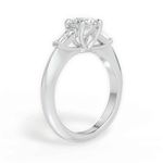 Emily Round Cut Lab Grown Diamond 18Kt White Gold Engagement Ring - View 3