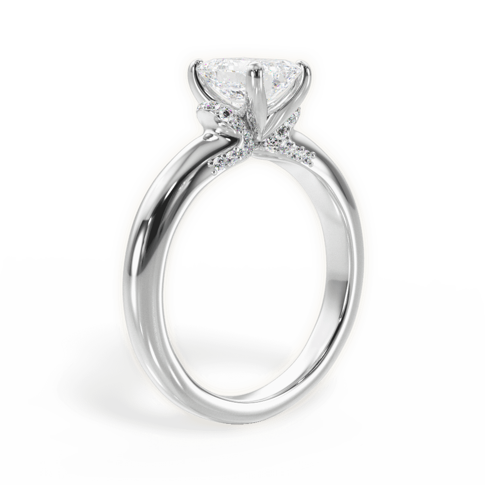 Florence Emerald Cut Lab Grown Diamond 14Kt White Gold Engagement Ring - View 3