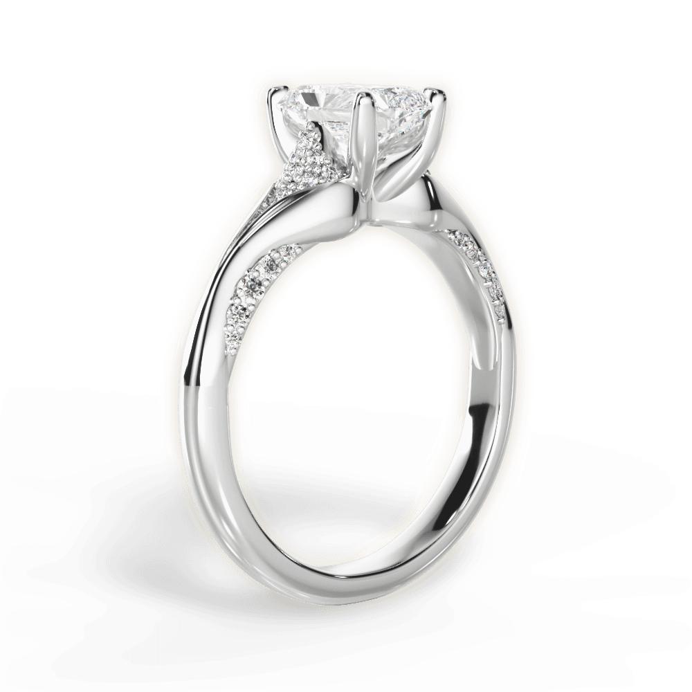 Isabel Radiant Cut Lab Grown Diamond 18Kt White Gold Engagement Ring - View 2