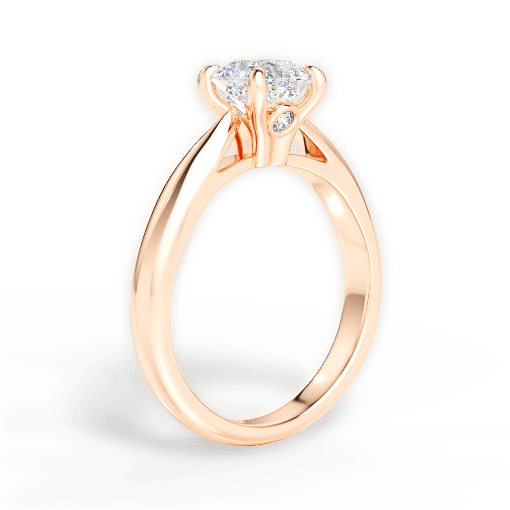 Dolores Asscher Cut Lab Grown Diamond 18Kt Rose Gold Engagement Ring - View 2