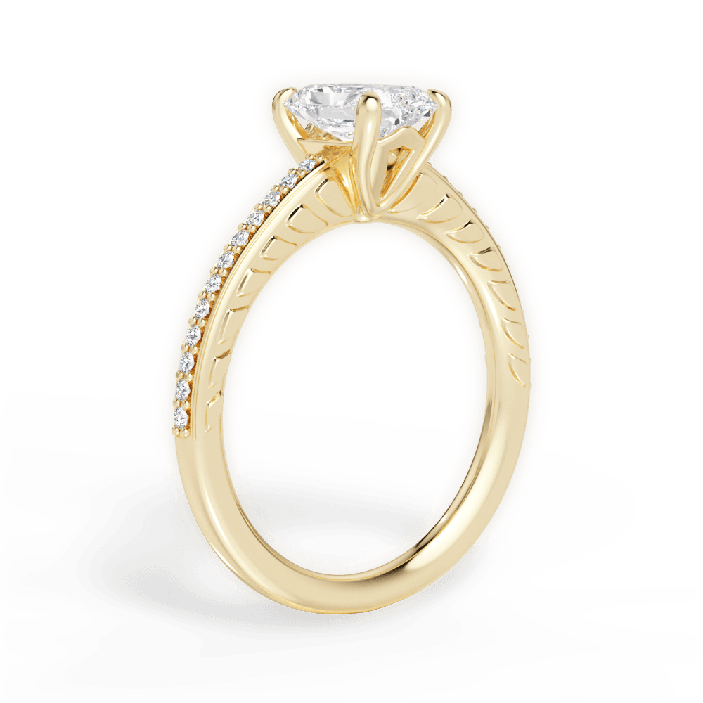 Caroline Radiant Cut Lab Grown Diamond 18Kt Yellow Gold Engagement Ring - View 2