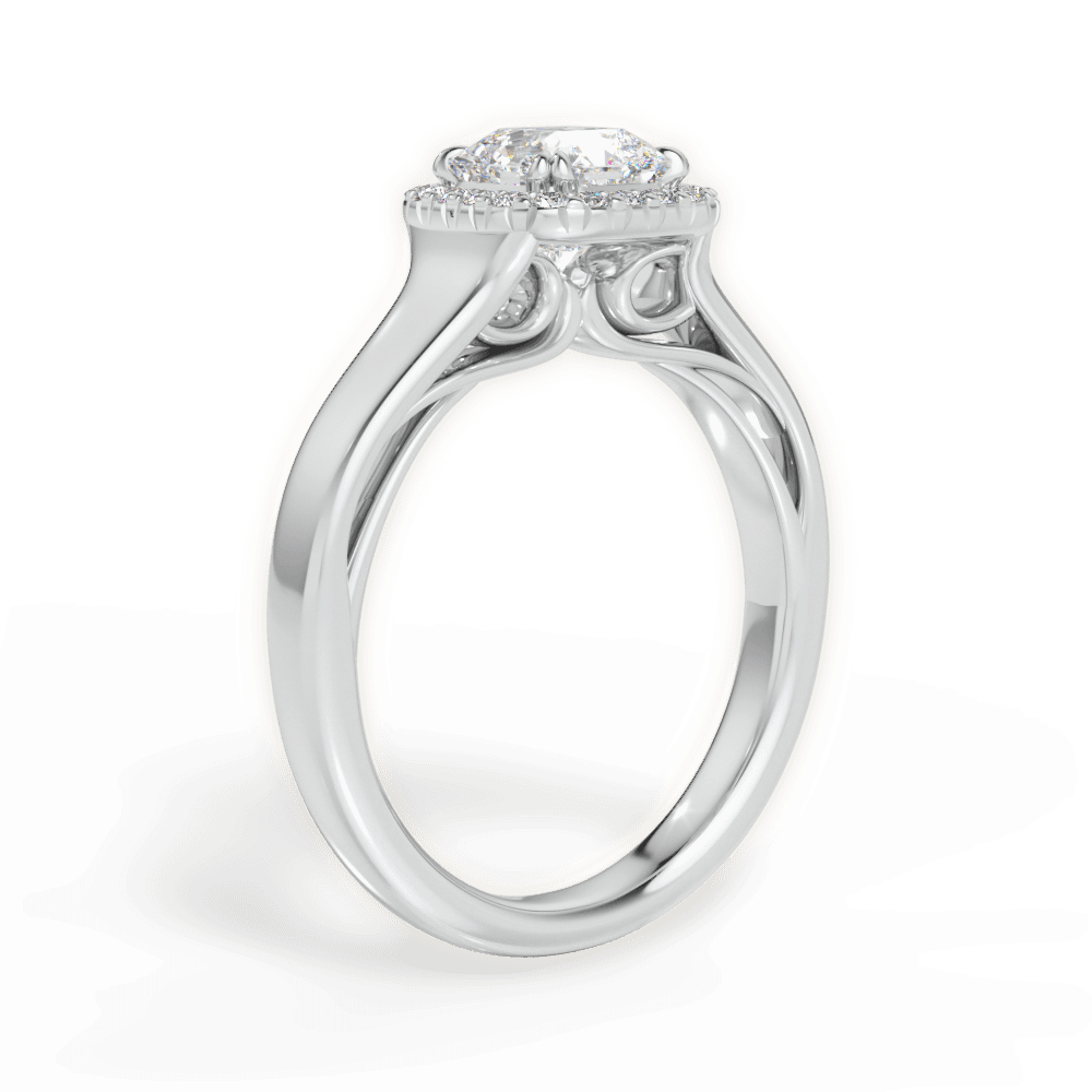 Jasmin Asscher Cut Lab Grown Diamond Platinum Engagement Ring - View 3