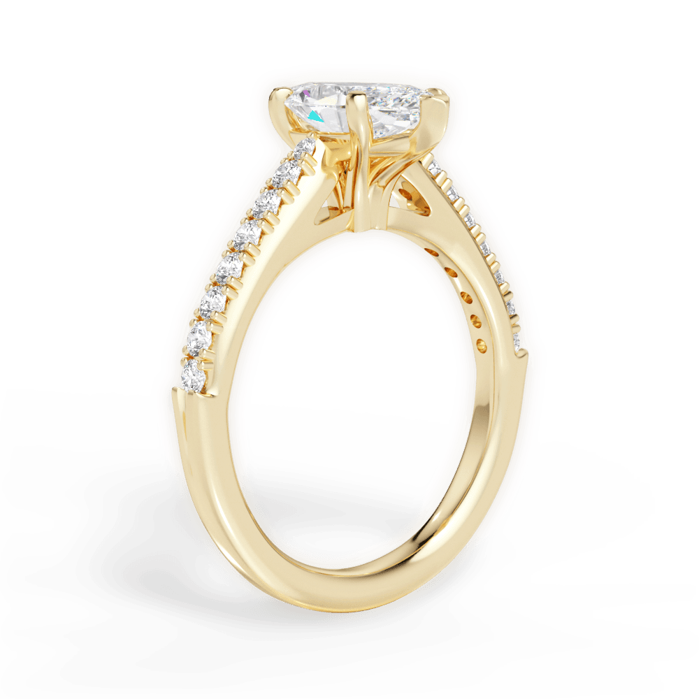 Elizabeth Marquise Cut Lab Grown Diamond 18Kt Yellow Gold Engagement Ring - View 2