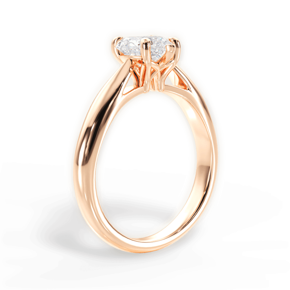 Colleen Heart Cut Lab Grown Diamond 18Kt Rose Gold Engagement Ring - View 3