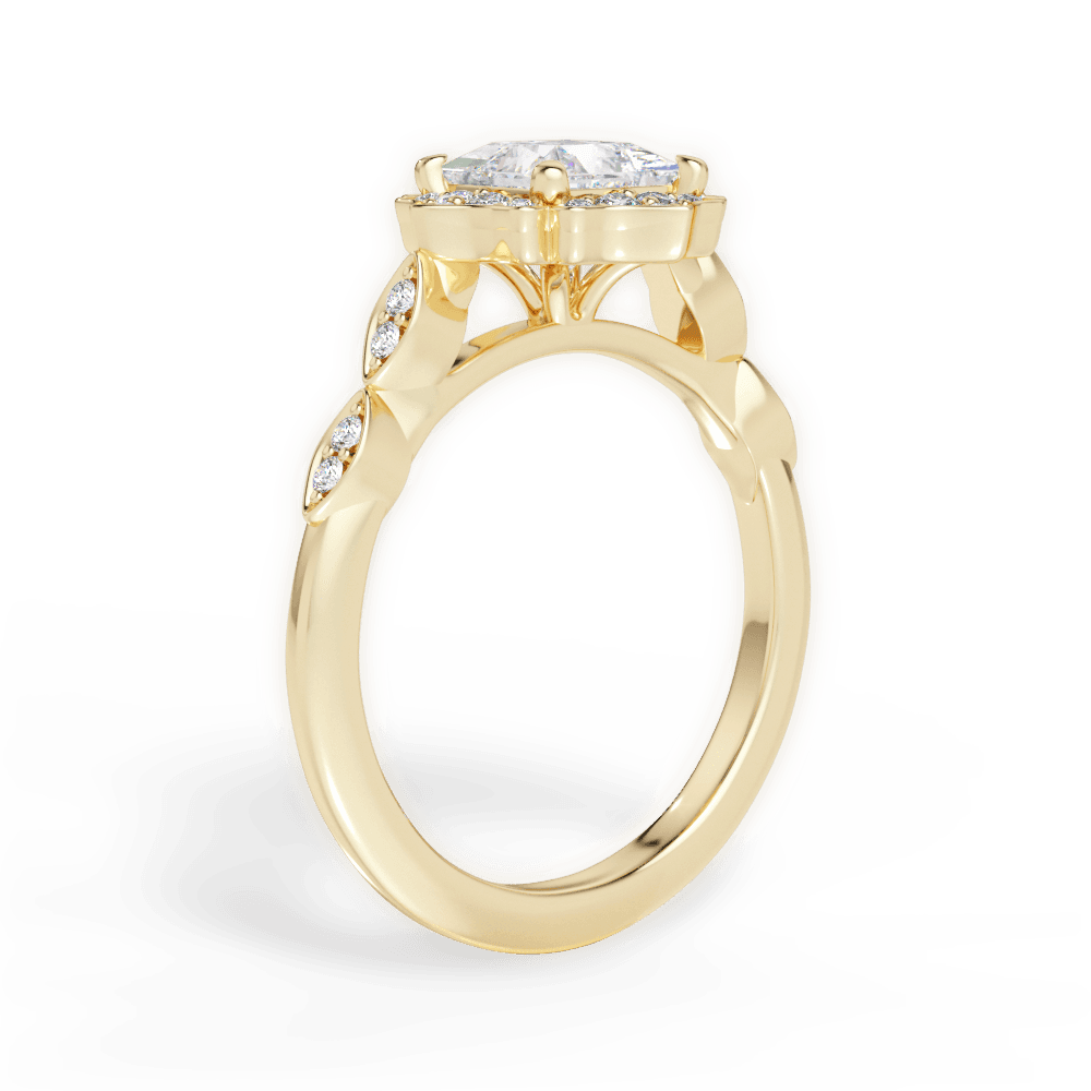 Julie Princess Cut Lab Grown Diamond 18Kt Yellow Gold Engagement Ring - View 2