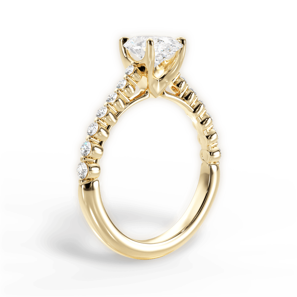 Dana Oval Cut Lab Grown Diamond 18Kt Yellow Gold Engagement Ring - View 2