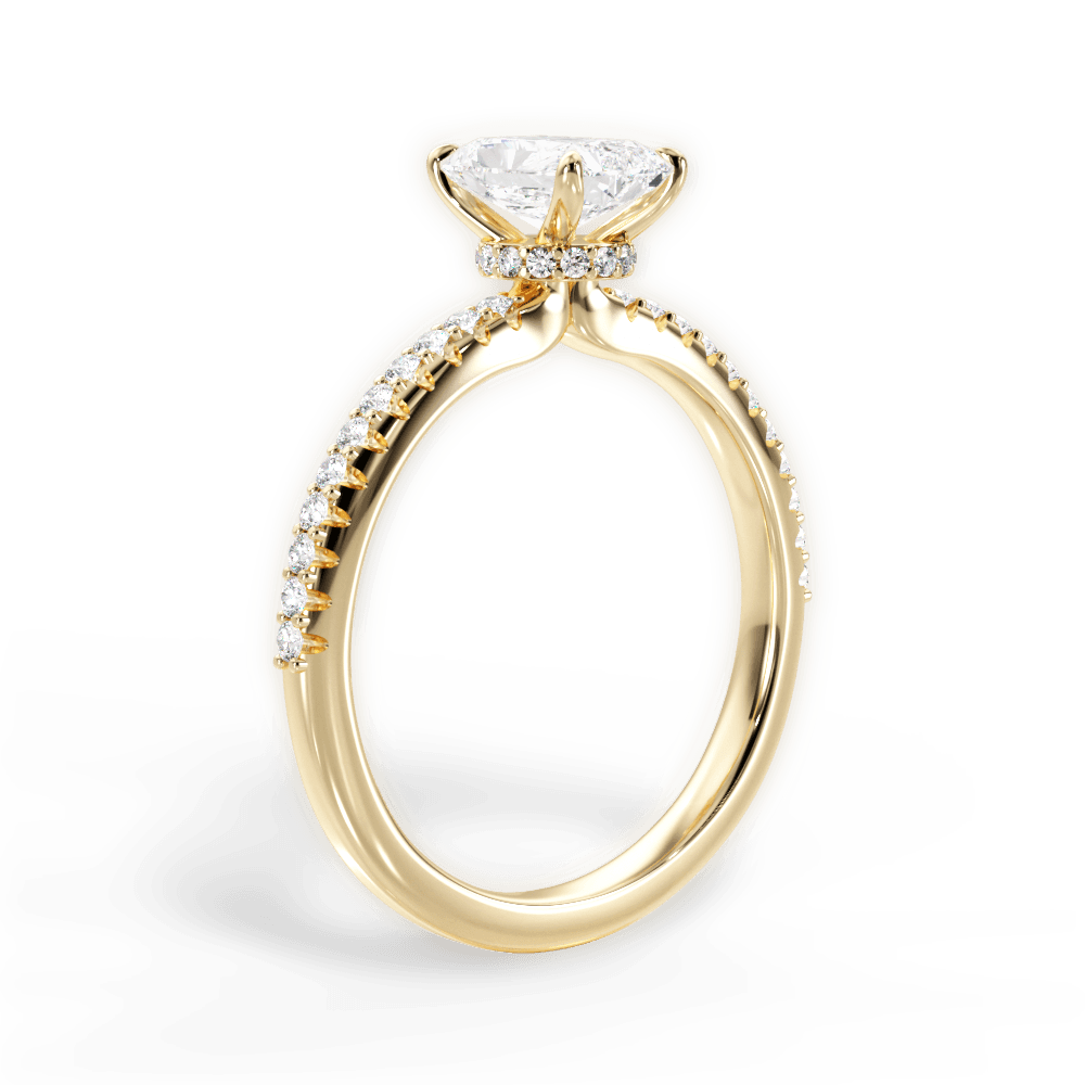 Giselle Radiant Cut Lab Grown Diamond 18Kt Yellow Gold Engagement Ring - View 2