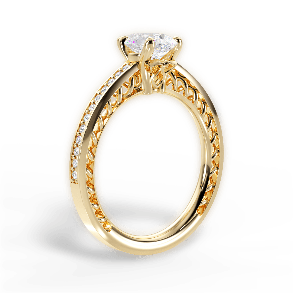 Donna Pear Cut Lab Grown Diamond 18Kt Yellow Gold Engagement Ring - View 3