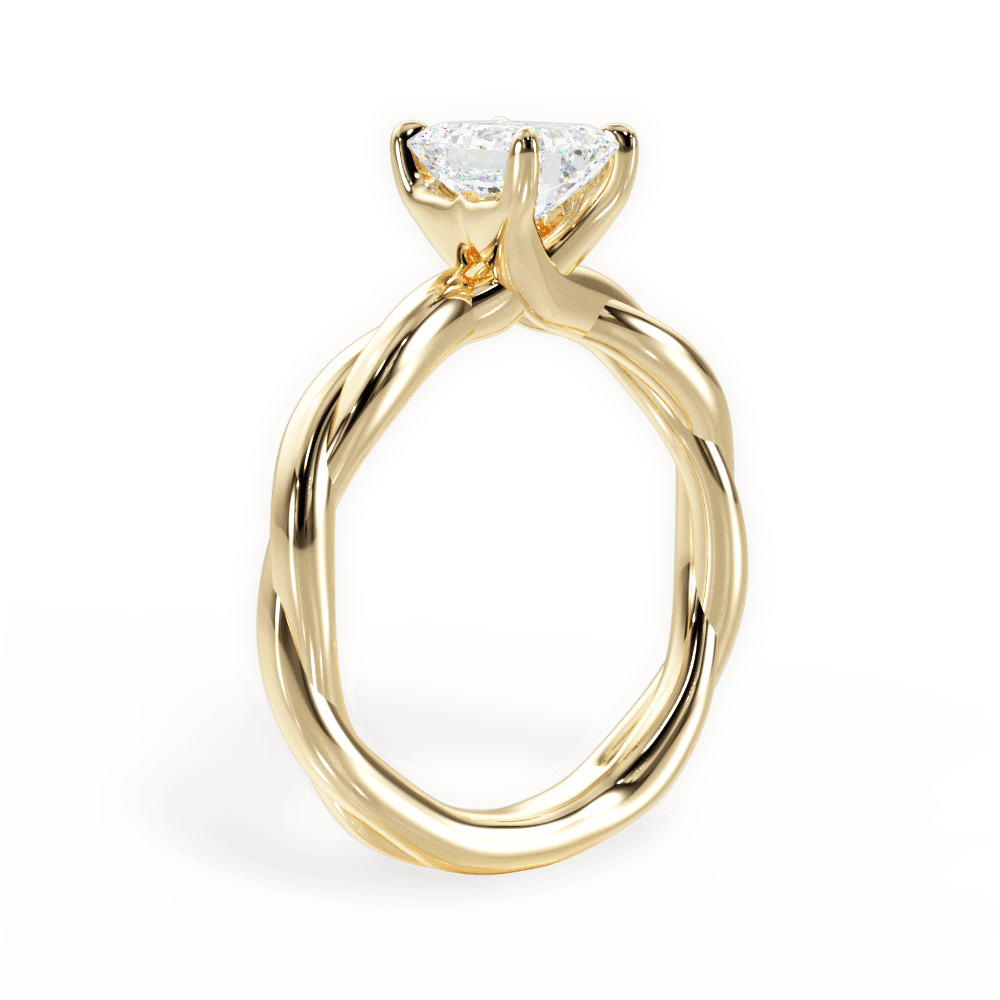 Bianca Emerald Cut Lab Grown Diamond 18Kt Yellow Gold Engagement Ring - View 2