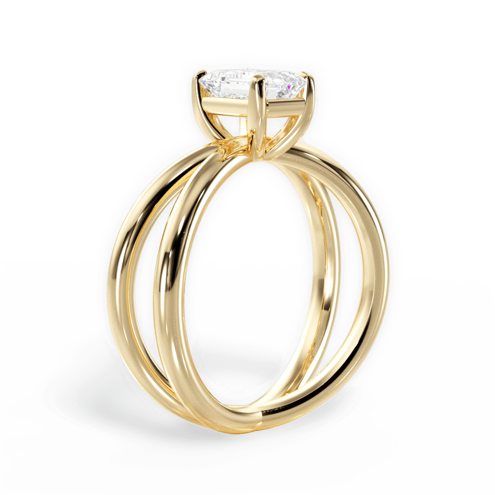 Ada Emerald Cut Lab Grown Diamond 18Kt Yellow Gold Engagement Ring - View 2