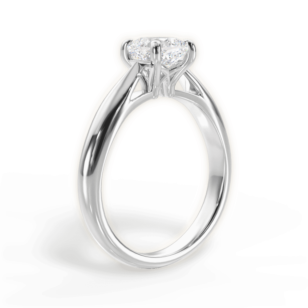 Amy Cushion Cut Lab Grown Diamond 18Kt White Gold Engagement Ring - View 3