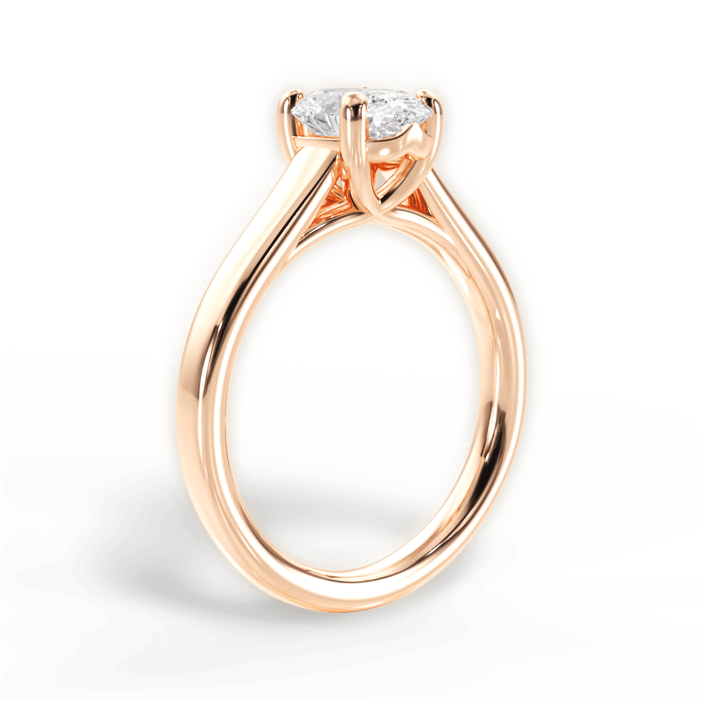 Ariana Oval Cut Lab Grown Diamond 18Kt Rose Gold Engagement Ring - View 3