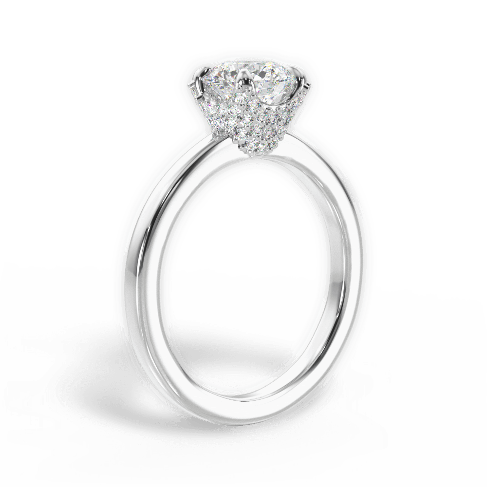 Gemma Round Cut Lab Grown Diamond Platinum Engagement Ring - View 4