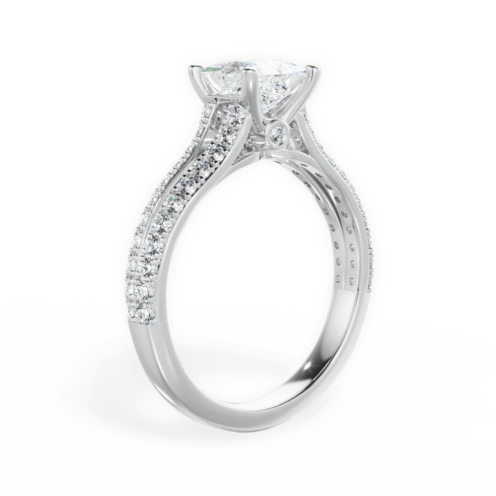 Kendra Princess Cut Lab Grown Diamond Platinum Engagement Ring - View 3