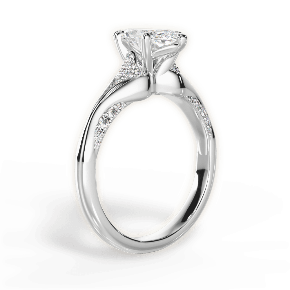 Isabel Marquise Cut Lab Grown Diamond 18Kt White Gold Engagement Ring - View 2