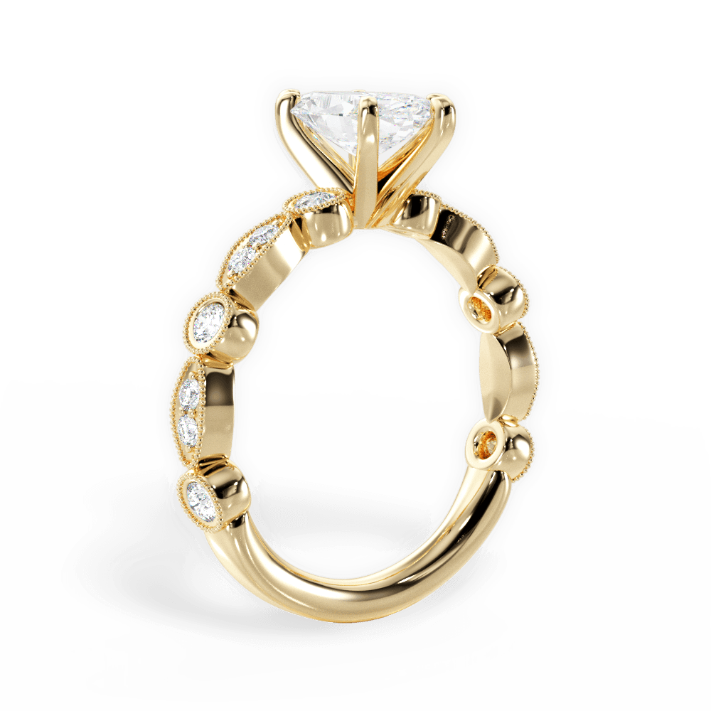 Edith Marquise Cut Lab Grown Diamond 18Kt Yellow Gold Engagement Ring - View 3