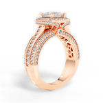 Madison Princess Cut Lab Grown Diamond 18Kt Rose Gold Engagement Ring - View 2