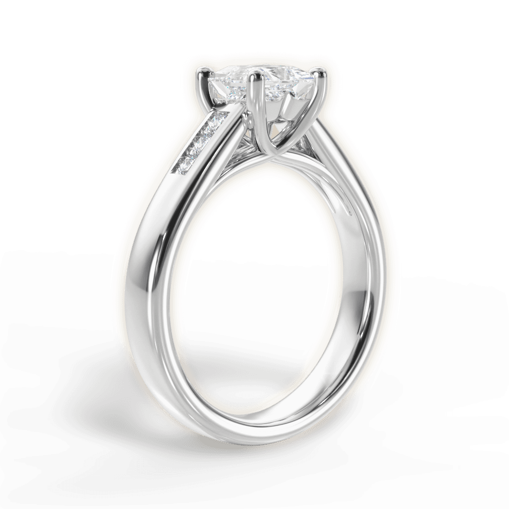 Brittany Princess Cut Lab Grown Diamond 18Kt White Gold Engagement Ring - View 4