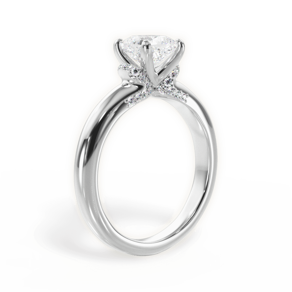Florence Cushion Cut Lab Grown Diamond 18Kt White Gold Engagement Ring - View 3