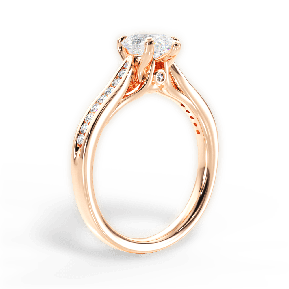 Elena Pear Cut Lab Grown Diamond 18Kt Rose Gold Engagement Ring - View 4