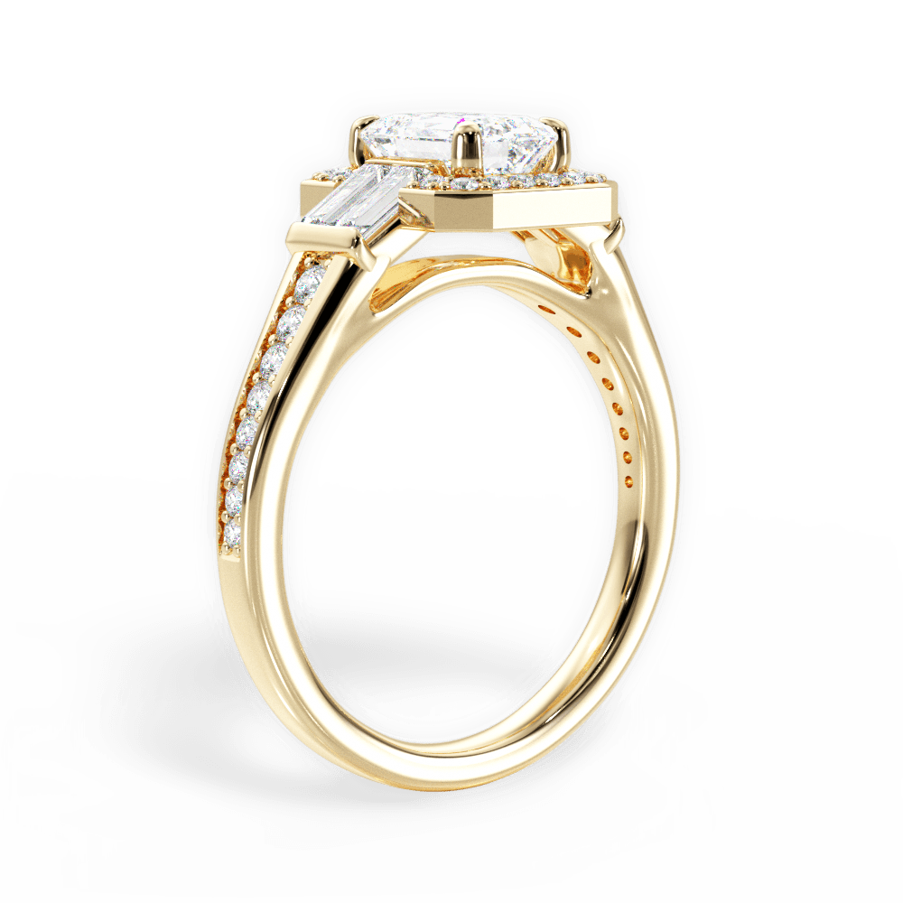 Katherine Emerald Cut Lab Grown Diamond 18Kt Yellow Gold Engagement Ring - View 4