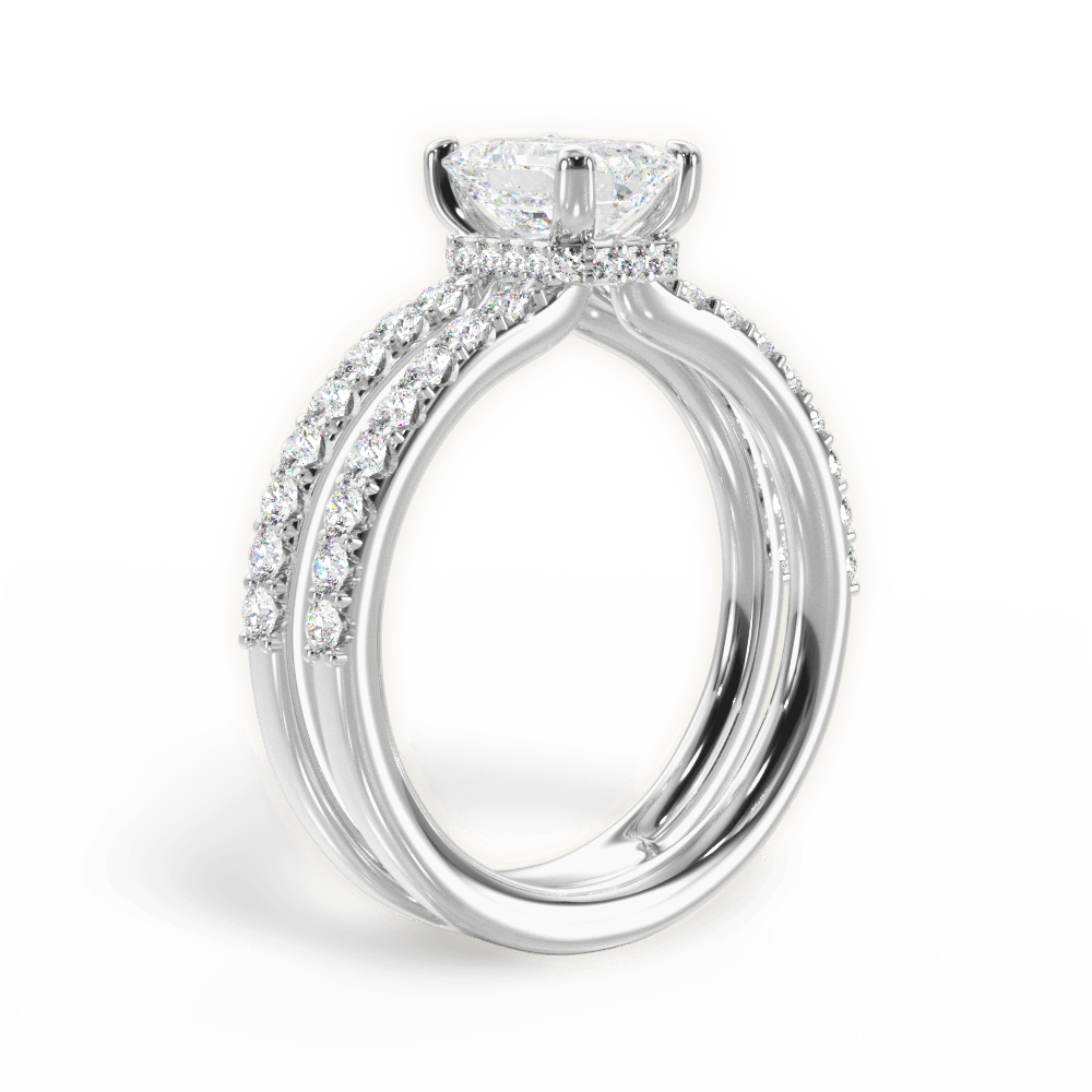 Christie Emerald Cut Lab Grown Diamond 18Kt White Gold Engagement Ring - View 4