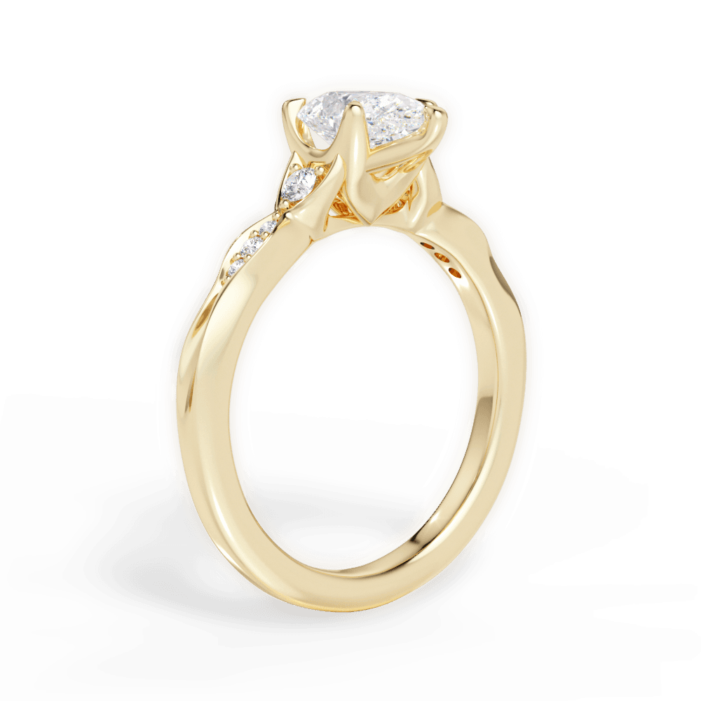 Cassie Pear Cut Lab Grown Diamond 18Kt Yellow Gold Engagement Ring - View 2