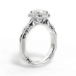 Erica Cushion Cut Lab Grown Diamond Platinum Engagement Ring - View 2