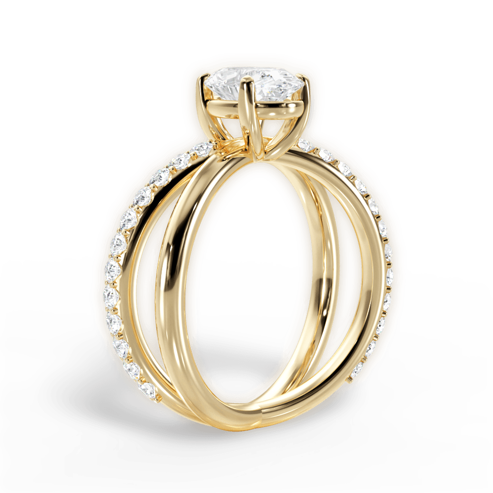 Jennifer Oval Cut Lab Grown Diamond 18Kt Yellow Gold Engagement Ring - View 2