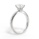 Giselle Oval Cut Lab Grown Diamond 18Kt White Gold Engagement Ring - View 3