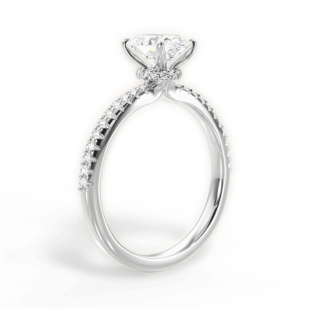 Giselle Oval Cut Lab Grown Diamond 18Kt White Gold Engagement Ring - View 3
