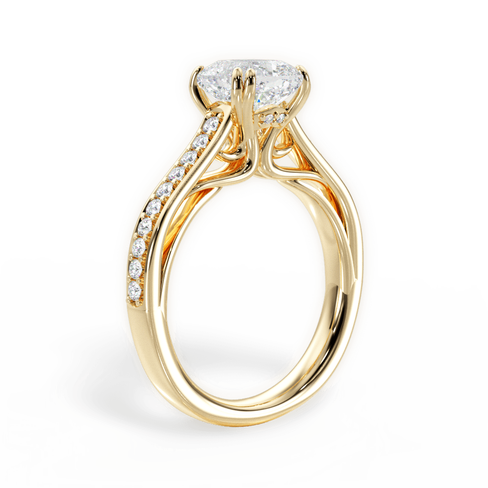 Deborah Cushion Cut Lab Grown Diamond 18Kt Yellow Gold Engagement Ring - View 2