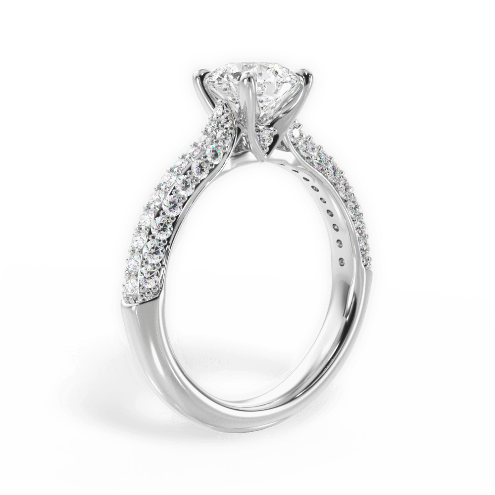 Kira Round Cut Lab Grown Diamond 14Kt White Gold Engagement Ring - View 4