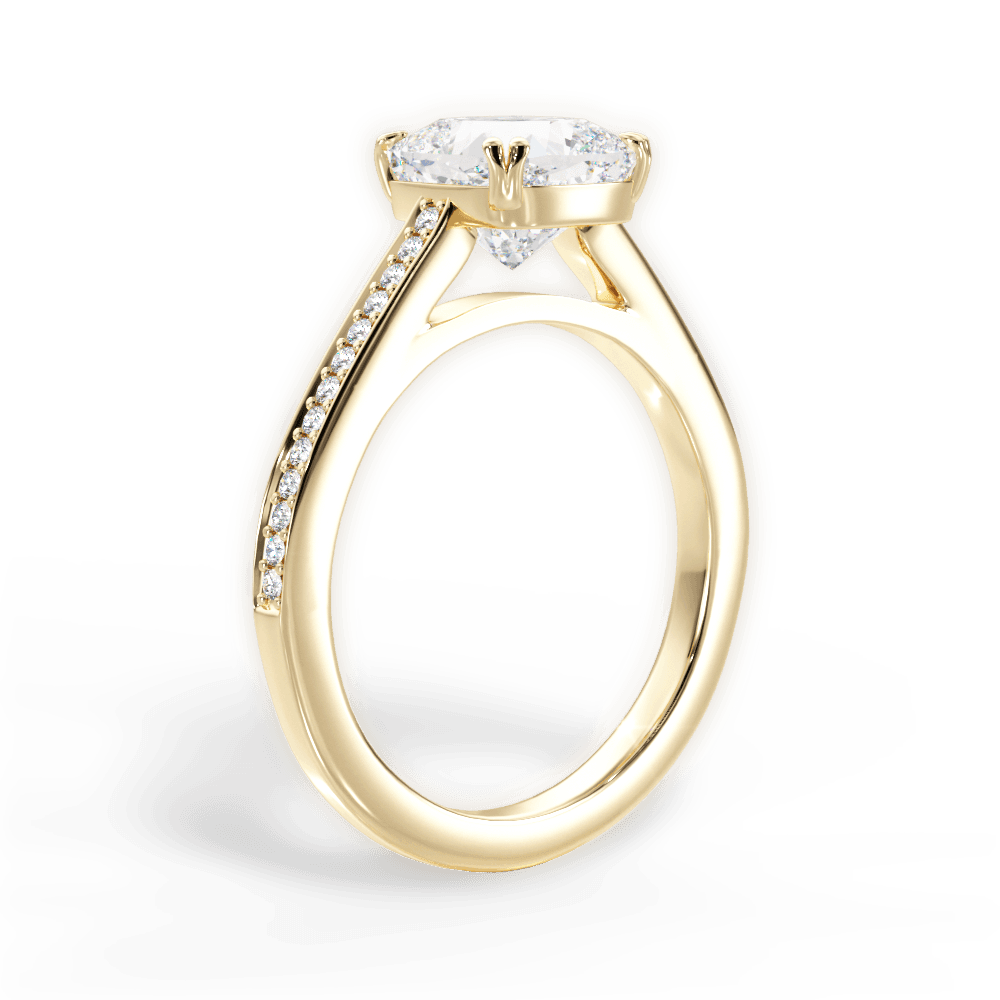 Denise Cushion Cut Lab Grown Diamond 18Kt Yellow Gold Engagement Ring - View 2