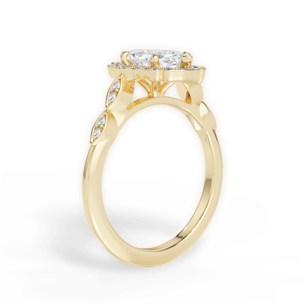 Julie Marquise Cut Lab Grown Diamond 18Kt Yellow Gold Engagement Ring - View 4