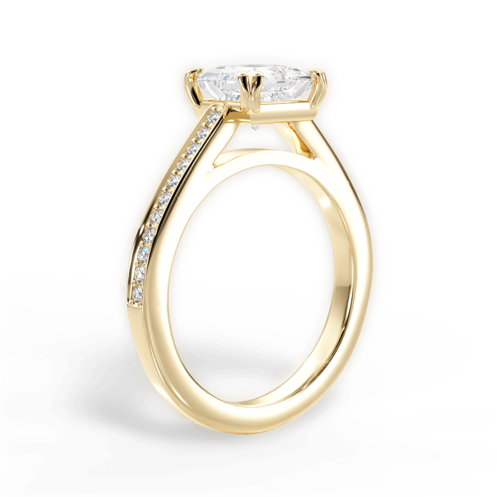 Denise Princess Cut Lab Grown Diamond 18Kt Yellow Gold Engagement Ring - View 3