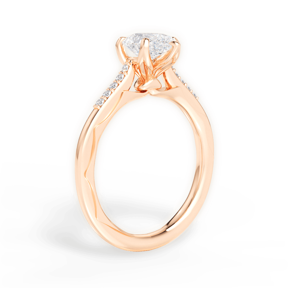 Christina Pear Cut Lab Grown Diamond 18Kt Rose Gold Engagement Ring - View 3
