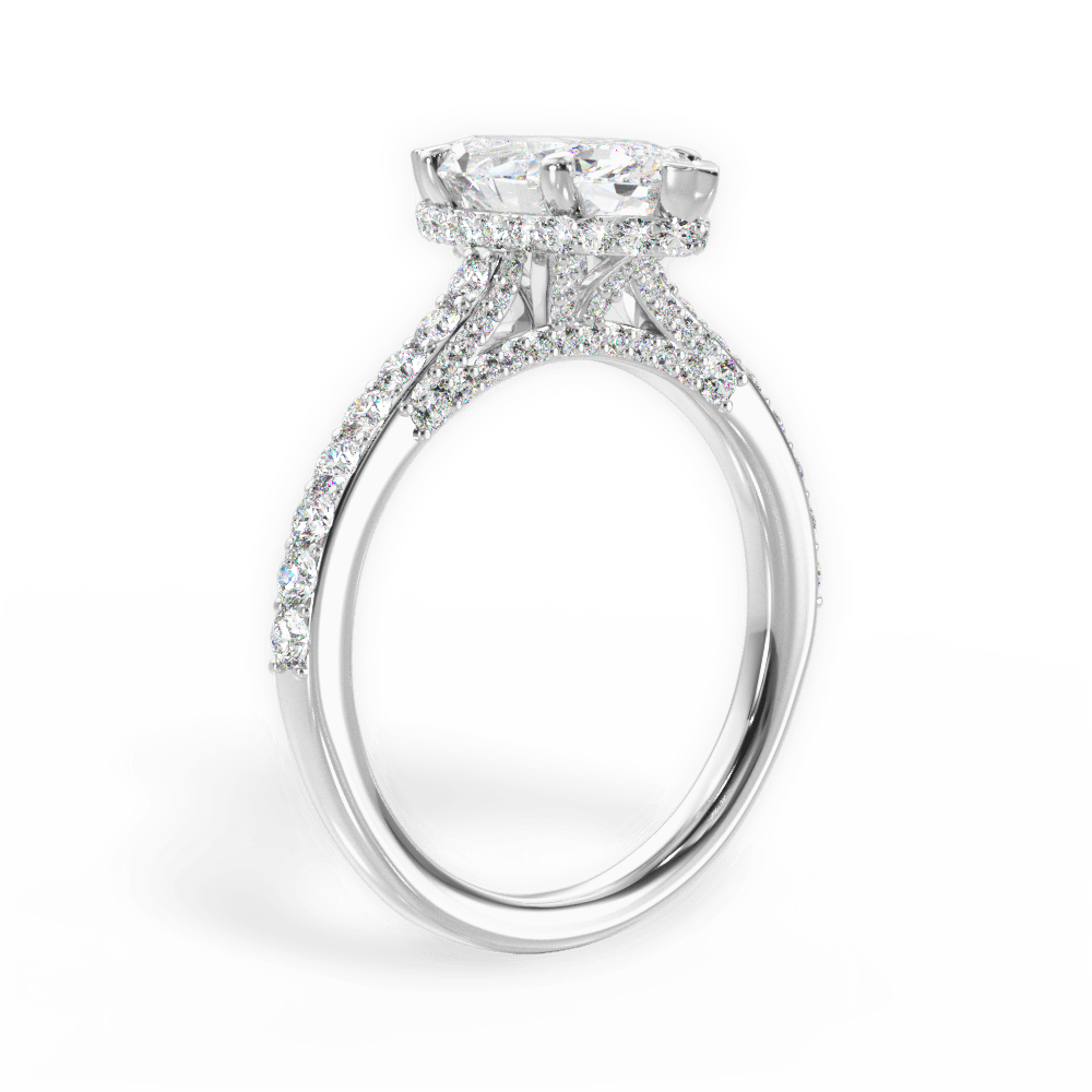 Laura Marquise Cut Lab Grown Diamond Platinum Engagement Ring - View 4