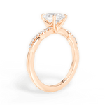 Charlotte Oval Cut Lab Grown Diamond 18Kt Rose Gold Engagement Ring - View 2