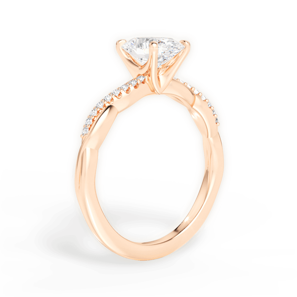 Charlotte Oval Cut Lab Grown Diamond 18Kt Rose Gold Engagement Ring - View 2