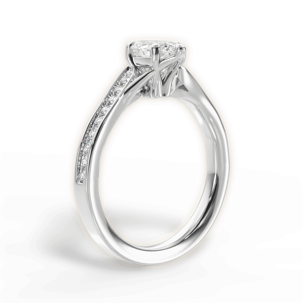 Elise Marquise Cut Lab Grown Diamond Platinum Engagement Ring - View 3