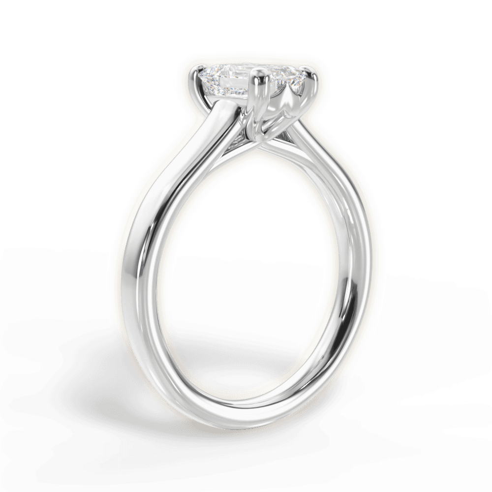 Ariana Emerald Cut Lab Grown Diamond 18Kt White Gold Engagement Ring - View 3