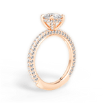 Madeline Round Cut Lab Grown Diamond 18Kt Rose Gold Engagement Ring - View 3
