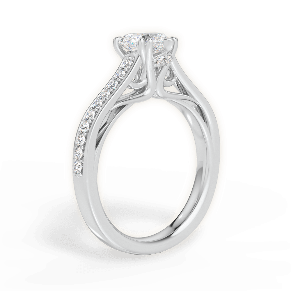 Deborah Heart Cut Lab Grown Diamond 14Kt White Gold Engagement Ring - View 3
