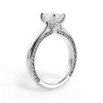 Carrie Emerald Cut Lab Grown Diamond Platinum Engagement Ring - View 4