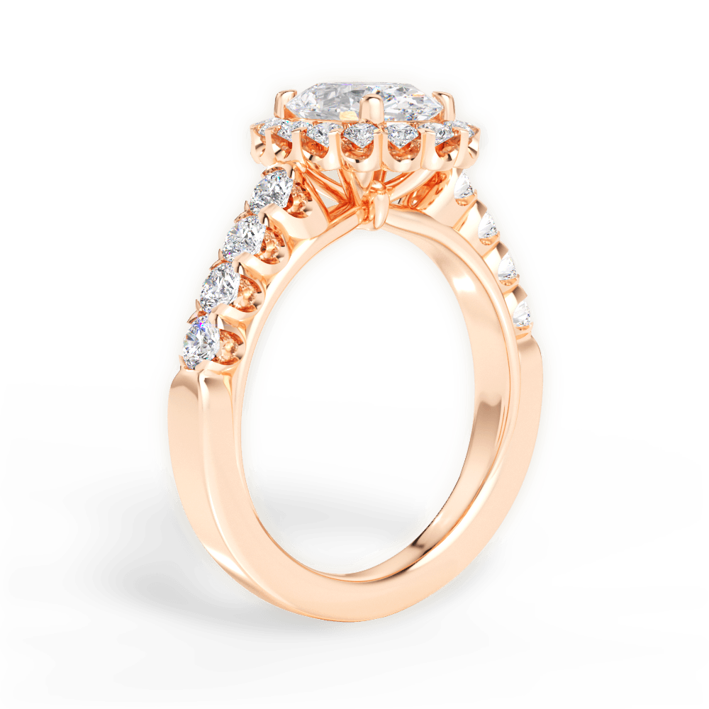 Lacey Oval Cut Lab Grown Diamond 18Kt Rose Gold Engagement Ring - View 2