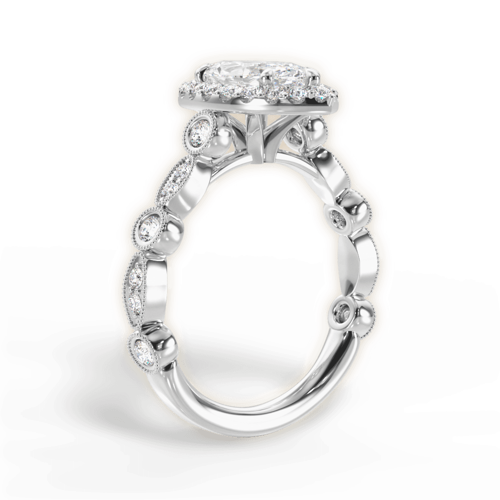 Irene Marquise Cut Lab Grown Diamond 18Kt White Gold Engagement Ring - View 4